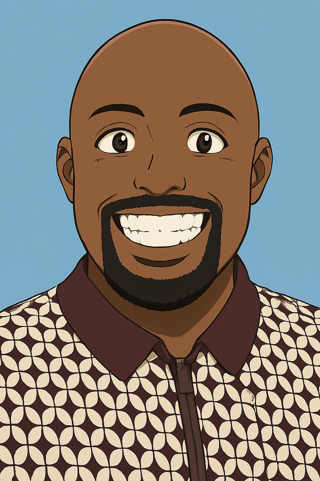 A cartoon of Tawanda Msengezi in anime style